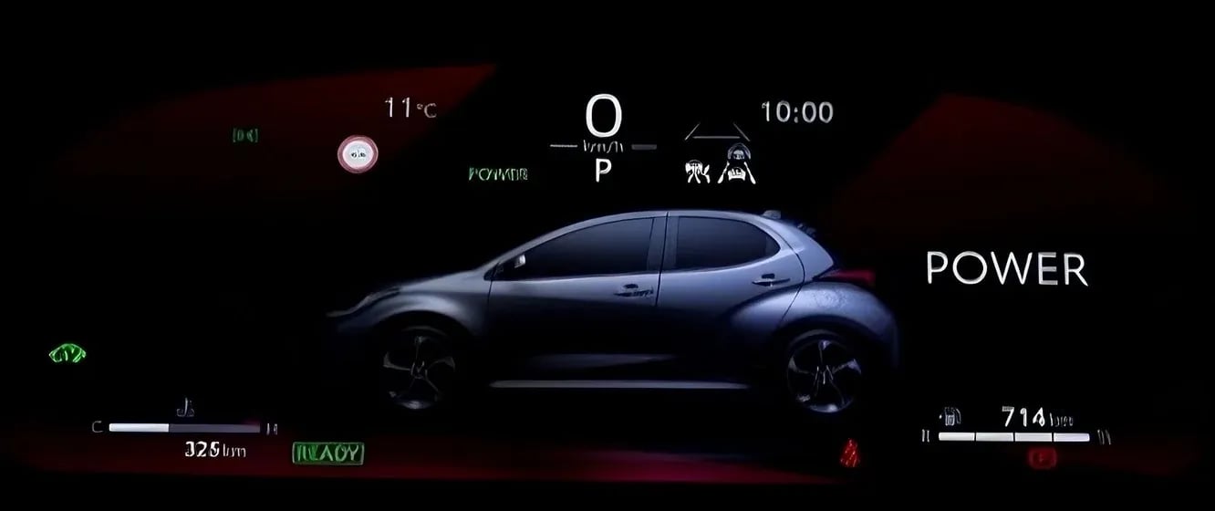 Affichage des modes de conduite de la Toyota Yaris Hybrid